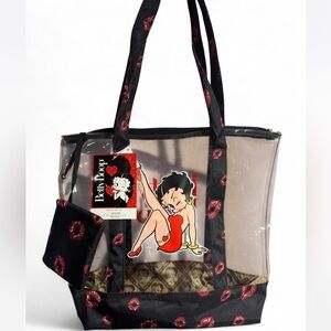 Betty Boop Transparent Tote with Black and Red Details